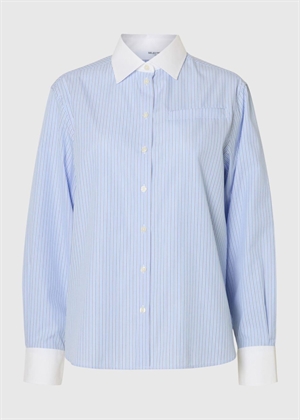Filina relaxed contrast ls skjorte Cashmere Blue Stripes Selected Femme 